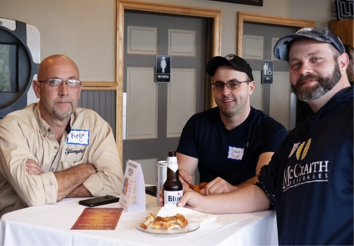 employees enjoying lunch